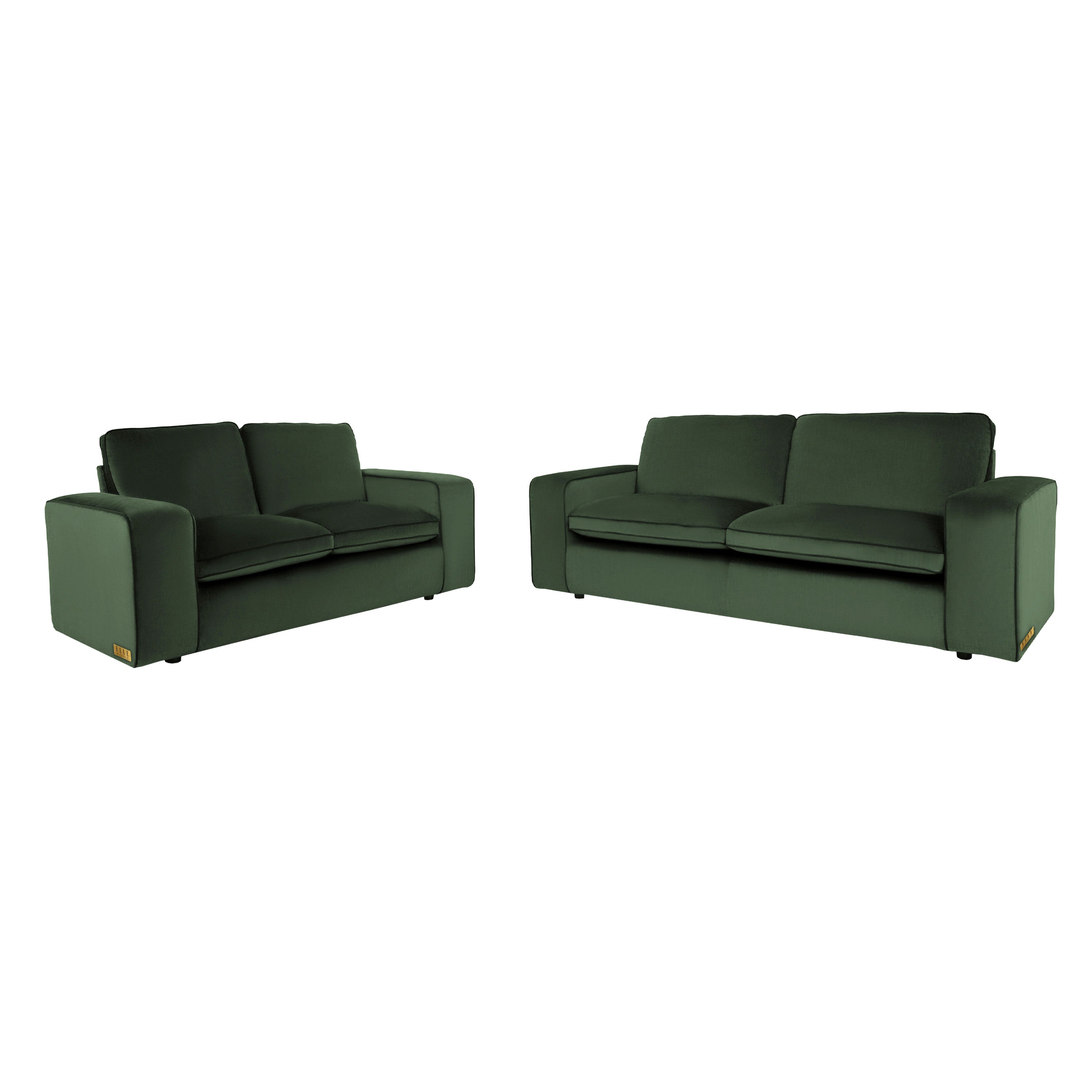 ELLE Home; Camille 3+2 Seater Sofa, Moss Green Velvet