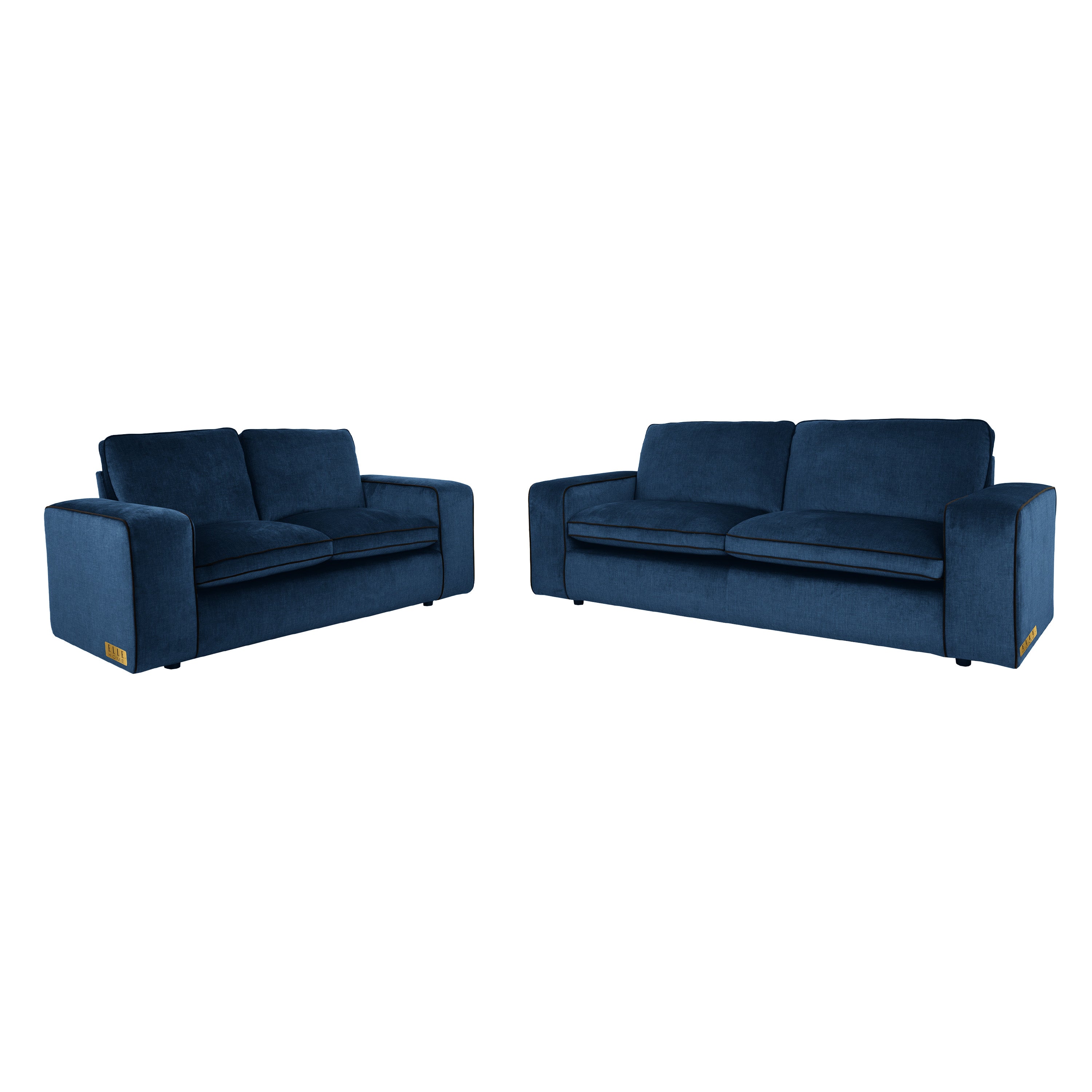 ELLE Home; Camille 3+2 Seater Sofa, Navy Velvet