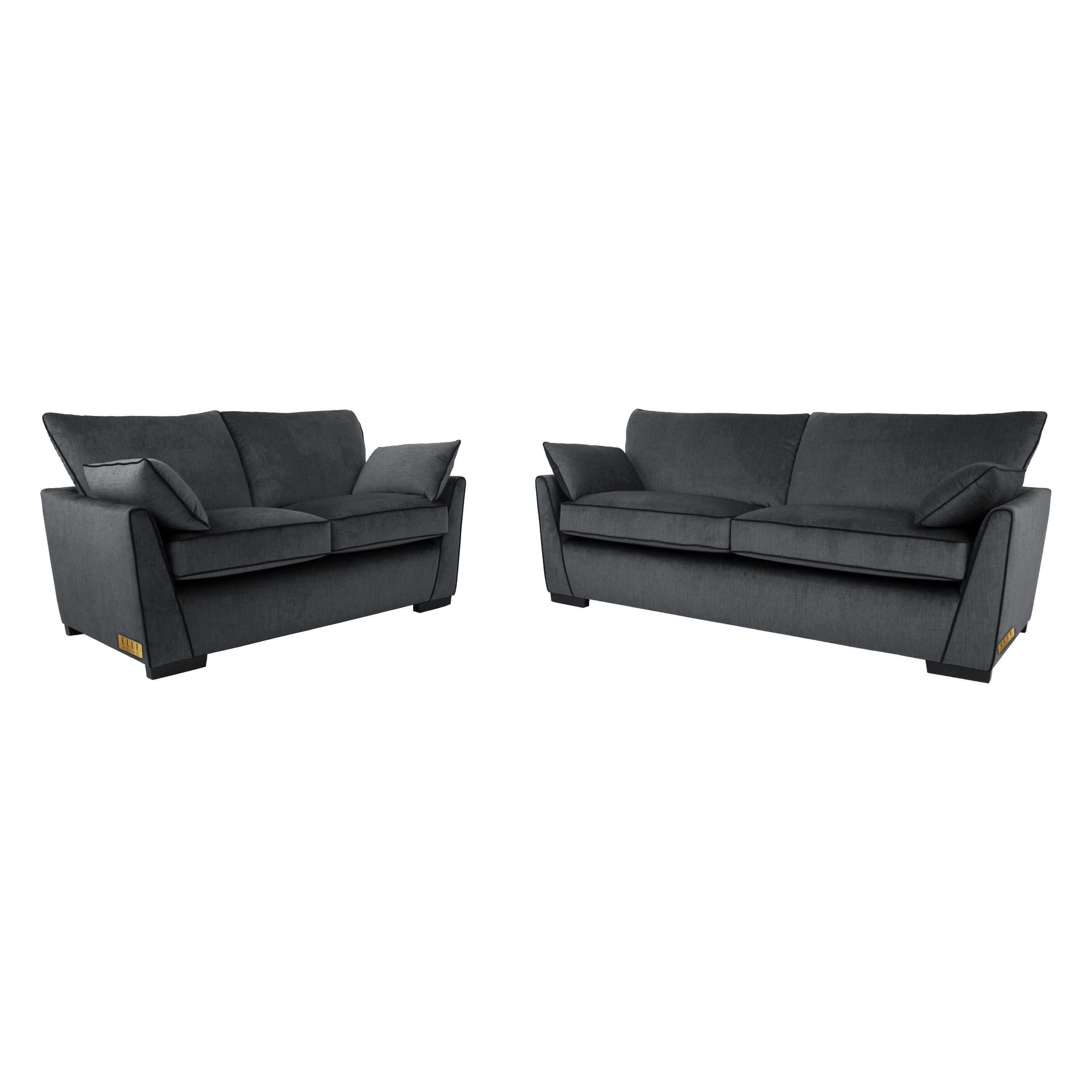 ELLE Home; Chloe 3+2 Seater Sofa, Grey Velvet