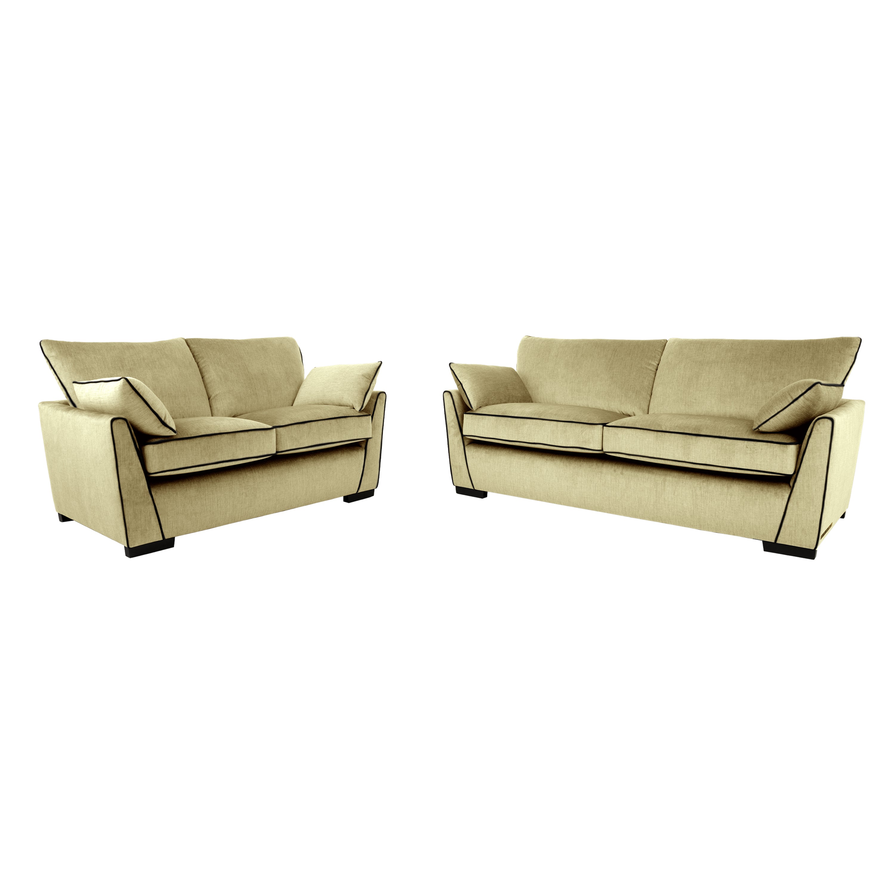ELLE Home; Chloe 3+2 Seater Sofa, Lemon Ultra-Soft Weave