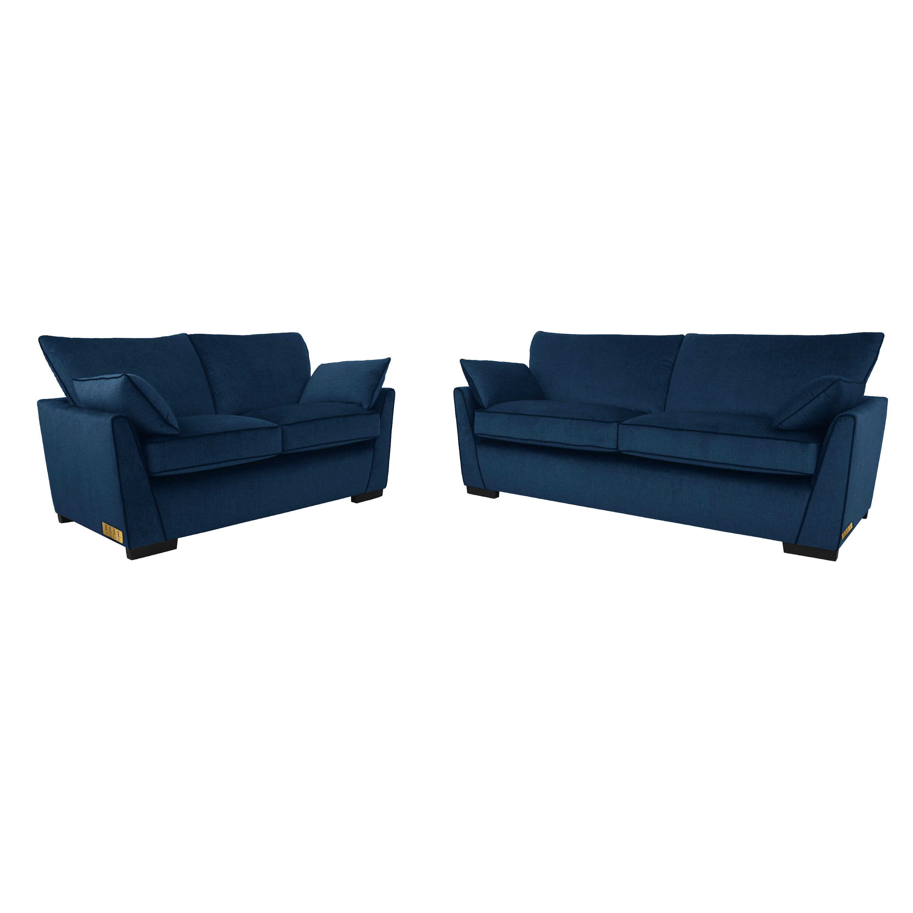 ELLE Home; Chloe 3+2 Seater Sofa, Navy Velvet