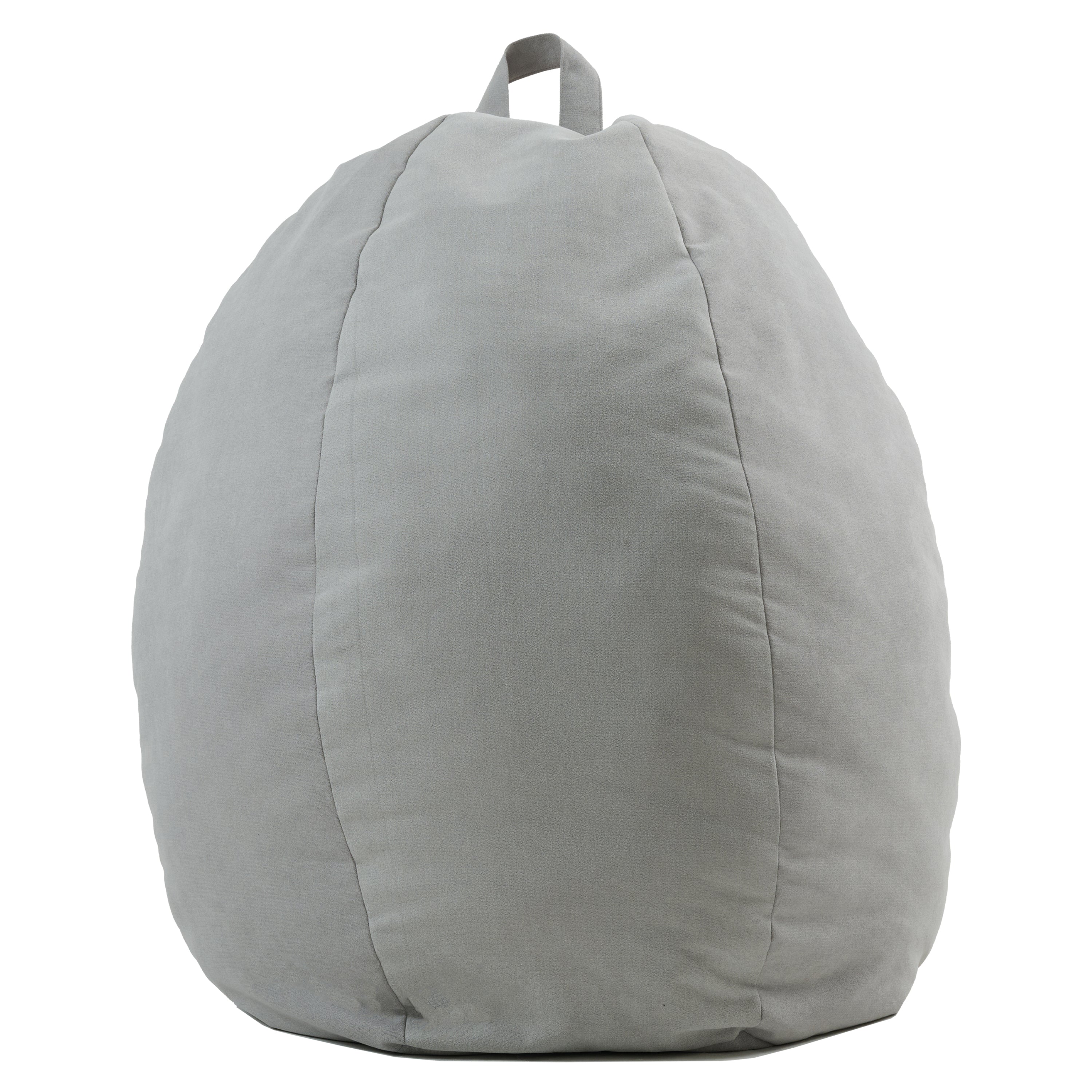 Mira Fibre-filled Bean Bag, Light Grey Velvet