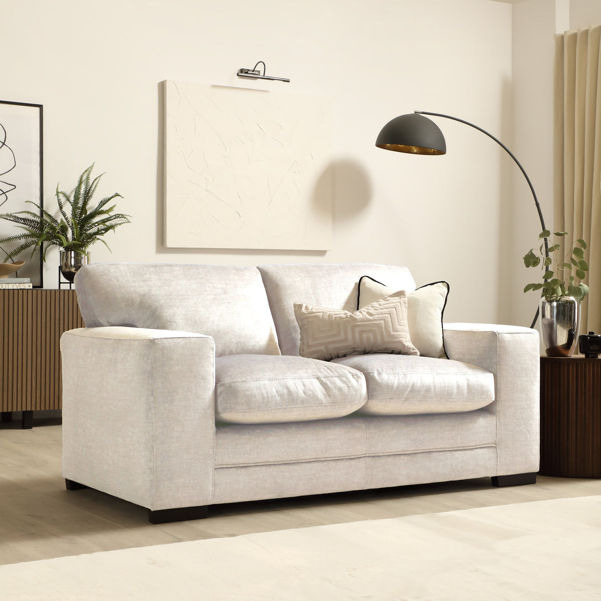 Manhattan 2 Seater Sofa, Ivory Aura Velvet – Furniture And Choice Malaysia
