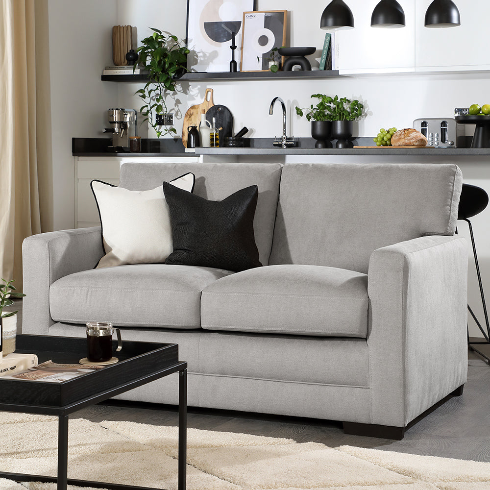 Arden 2 Seater Sofa, Grey House Plush Fabric