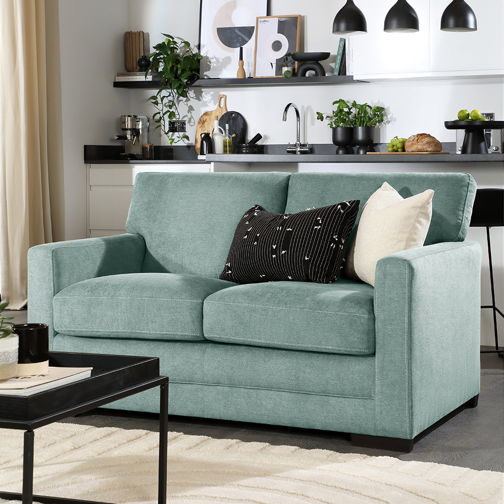 Arden 2 Seater Sofa, Mint Green House Plush Fabric