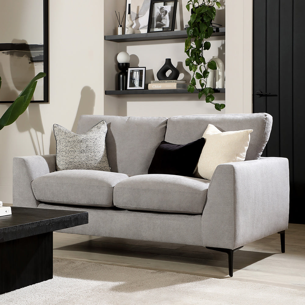Lexi 2 Seater Sofa, Grey House Plush Fabric