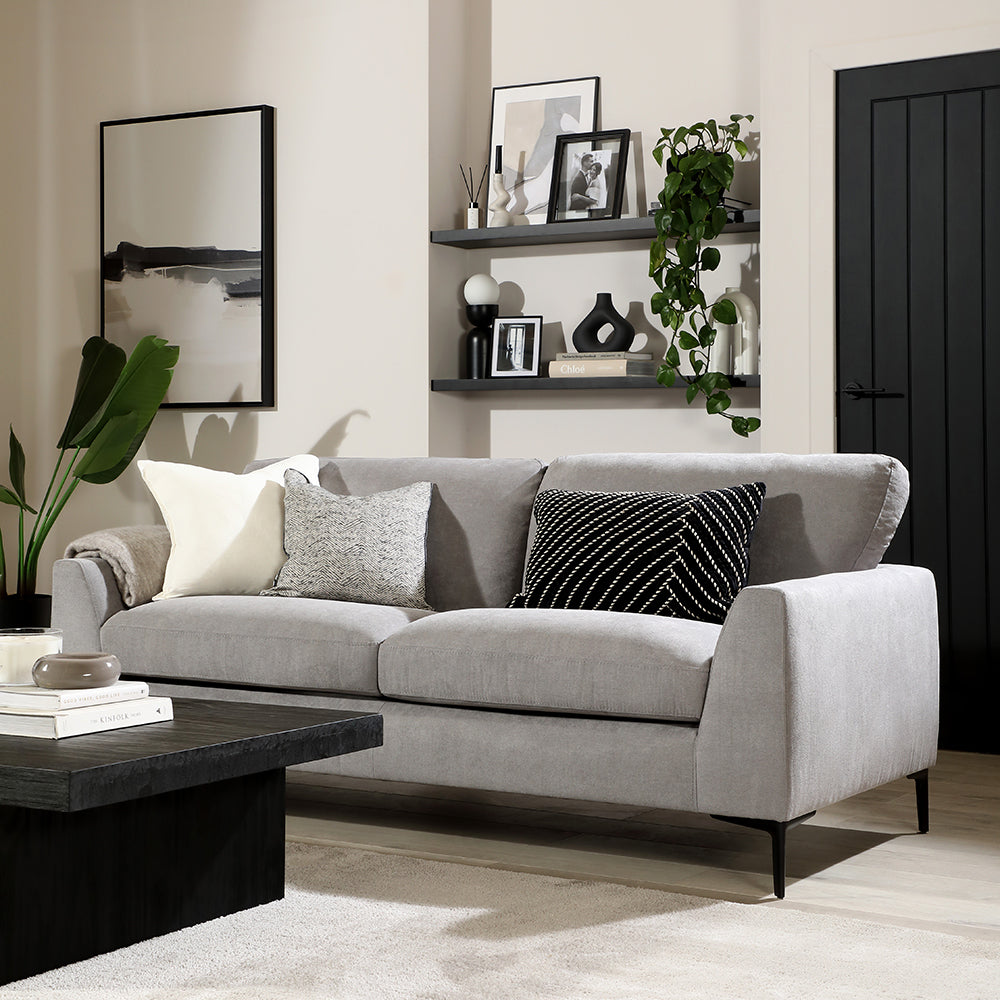 Lexi 3 Seater Sofa, Grey House Plush Fabric