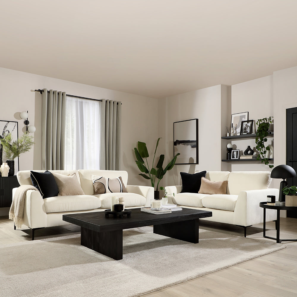 Lexi 3+2 Seater Sofa, Cream House Plush Fabric