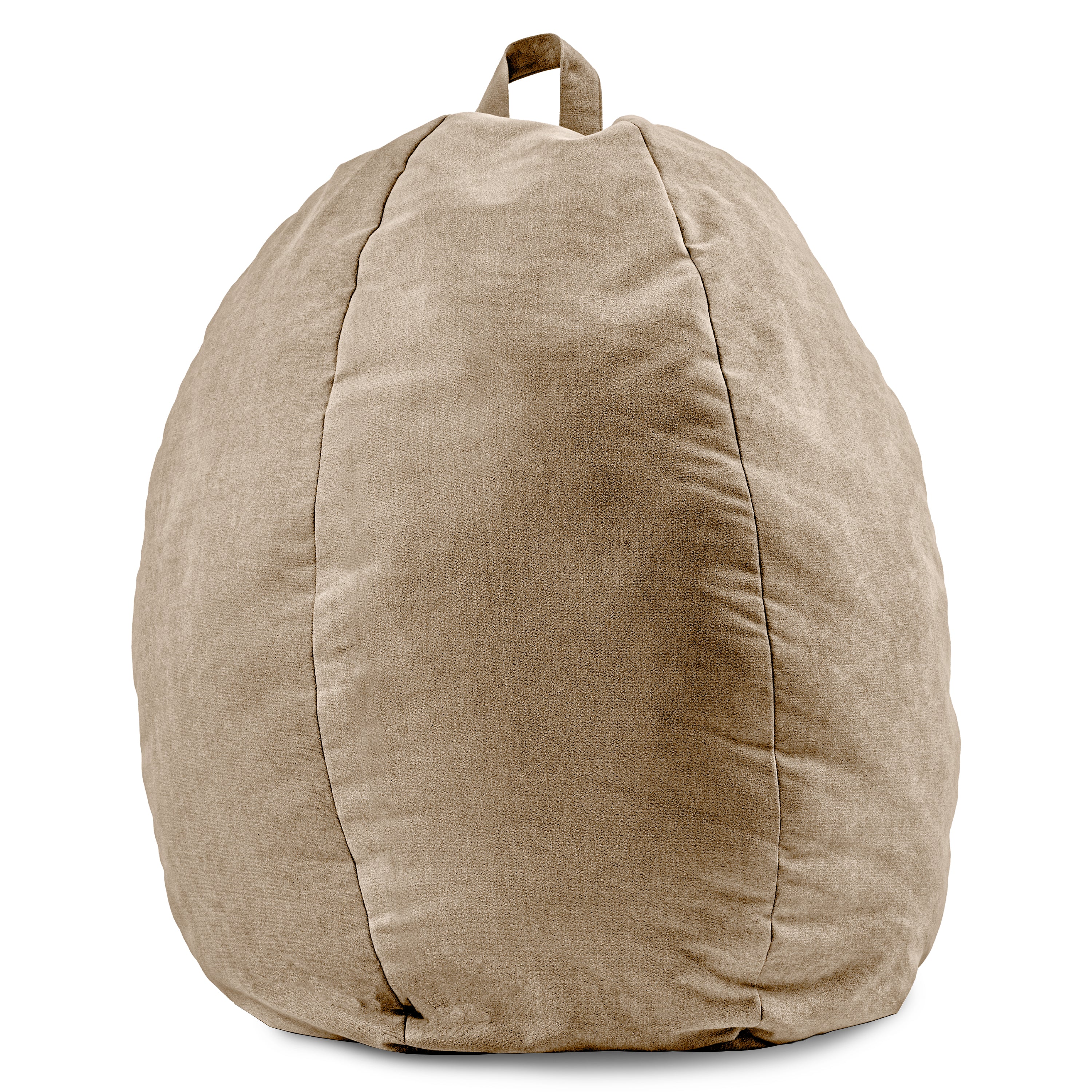 Mira Fibre-filled Bean Bag, Beige Aura Velvet