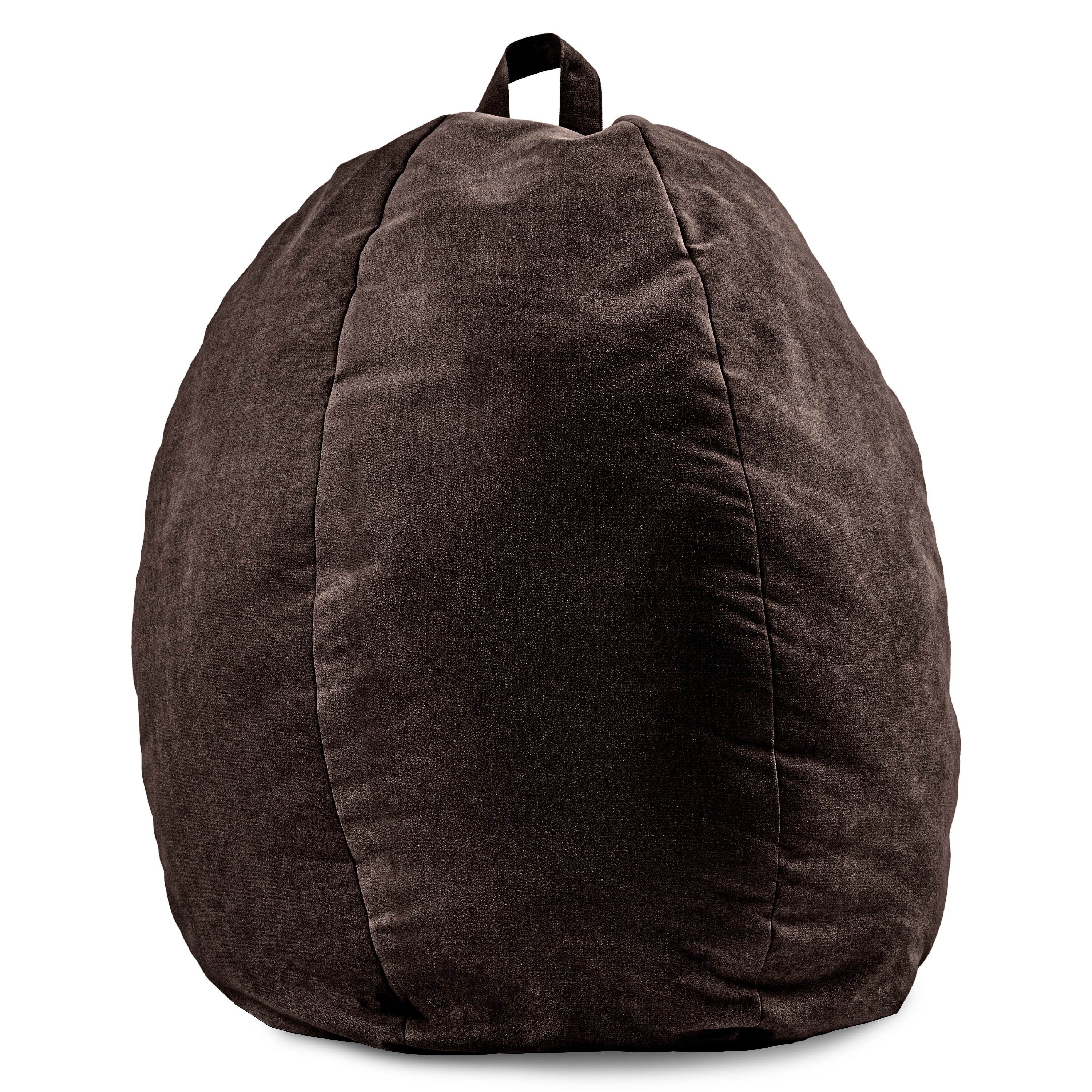 Mira Fibre-filled Bean Bag, Dark Brown Aura Velvet
