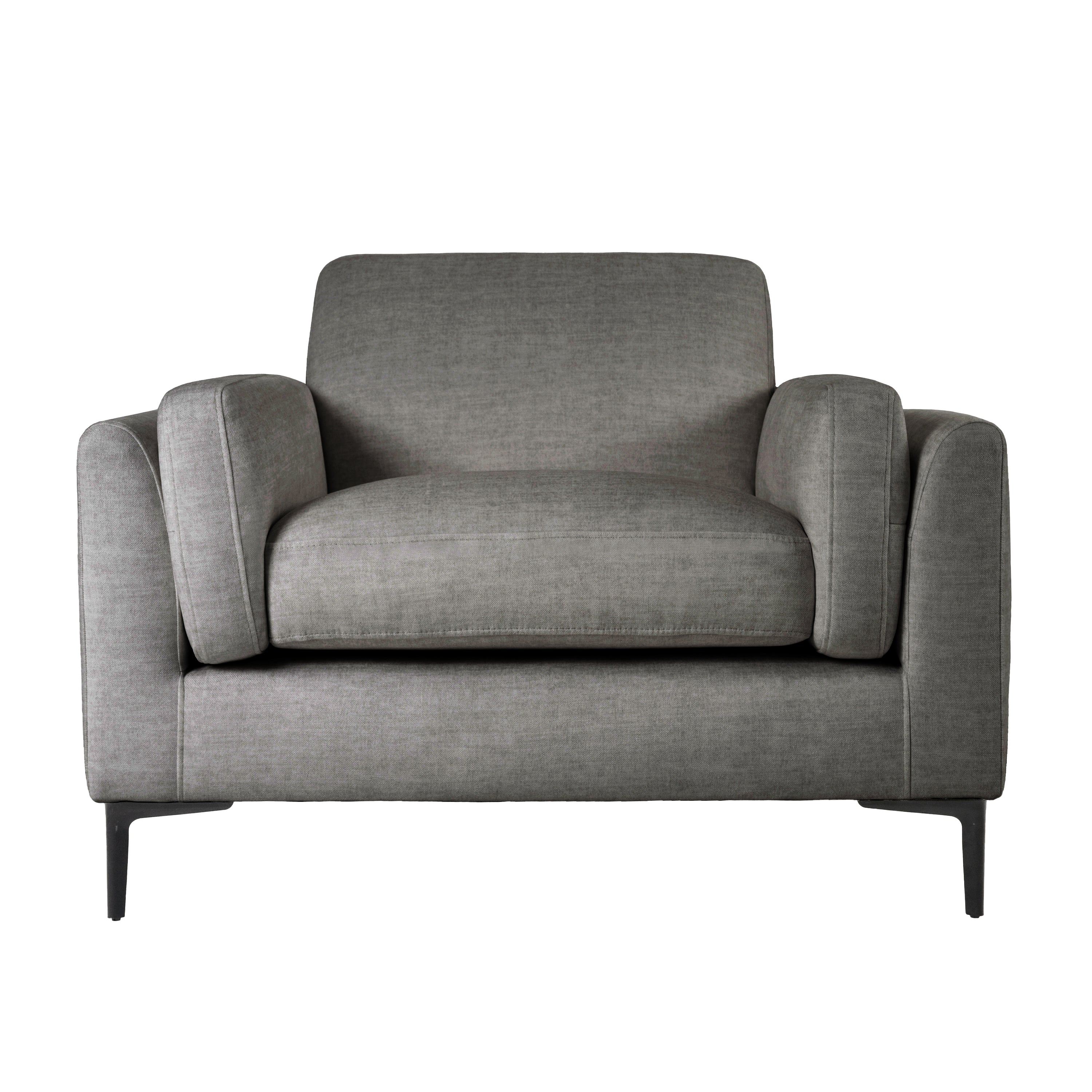 Lucia Armchair, Grey Aura Velvet