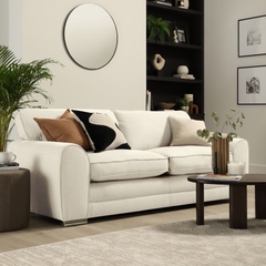 Burford 3 Seater Sofa, Cream House Plush Fabric