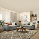 Chatham 3+2 Sofa Seater Sofa Set in Colour Grey House Plush Fabric