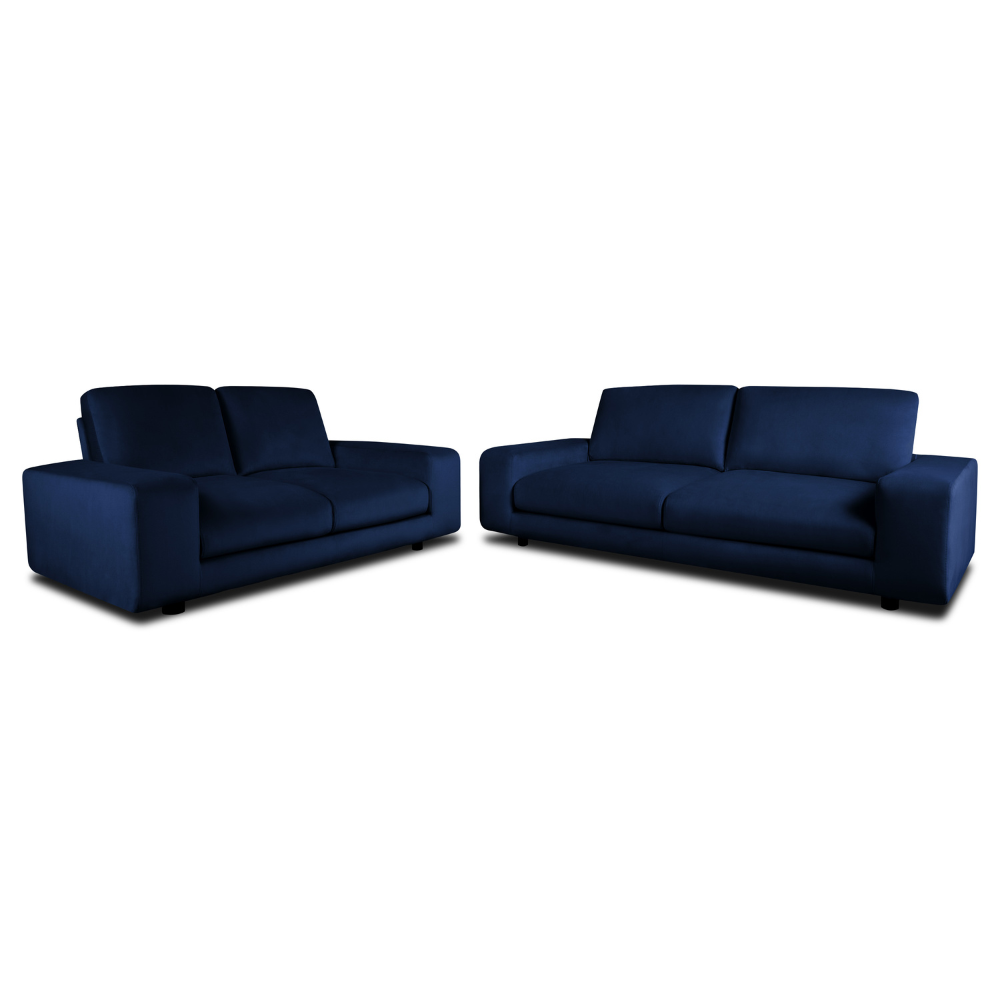 Elise 3+2 Seater Sofa Set, Navy Blue House Velvet