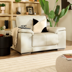 Kansas Armchair, Ivory Premium Faux Leather