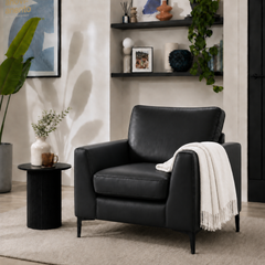 Lexi Armchair, Black Premium Faux Leather