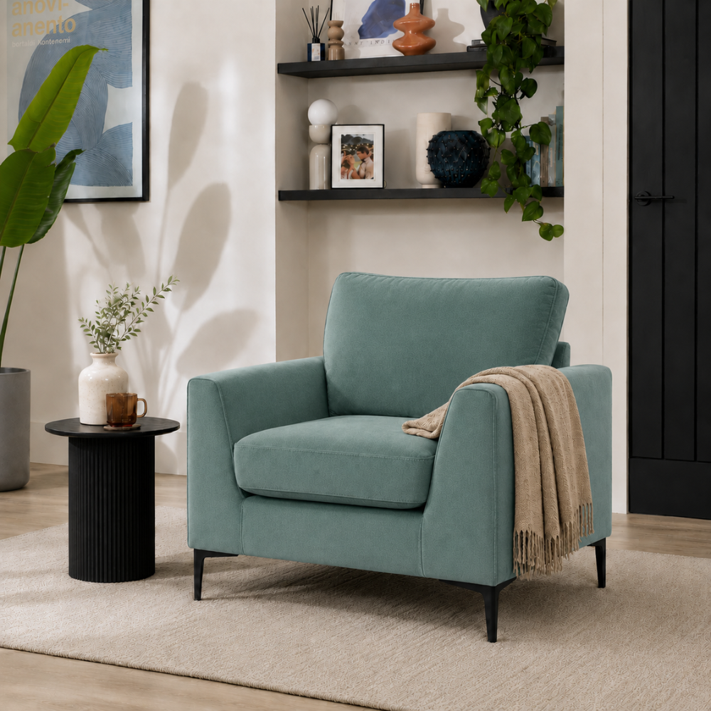 Lexi Armchair, Mint Green House Velvet