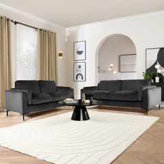 Lucia 3+2 Seater Sofa Set, Charcoal Grey House Velvet