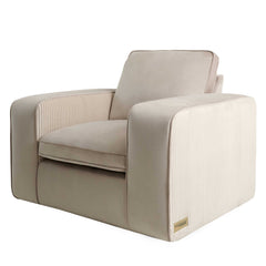 Alia Bastamam; Amaya Armchair, Taupe Pleated Premium Velvet