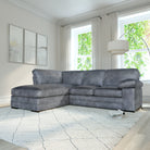Chatham L-Shape (Left) Corner Sofa, Grey Aura Velvet