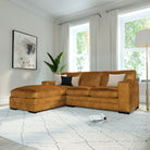 Manhattan L-Shape (Left) Corner Sofa, Mustard Aura Velvet