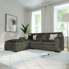 Manhattan L-Shape (Left) Corner Sofa, Moss Green Aura Velvet