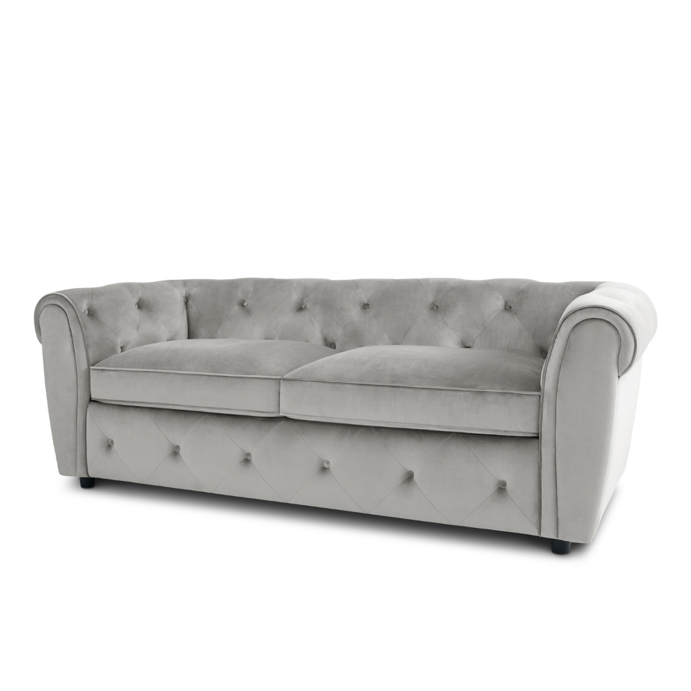 Audley 3 Sofa Seater Sofa in Colour Grey Velvet