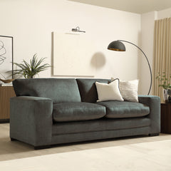 Manhattan 3 Seater Sofa, Moss Green Aura Velvet