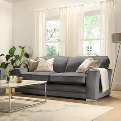 Vermont 3 Seater Sofa, Grey Aura Velvet