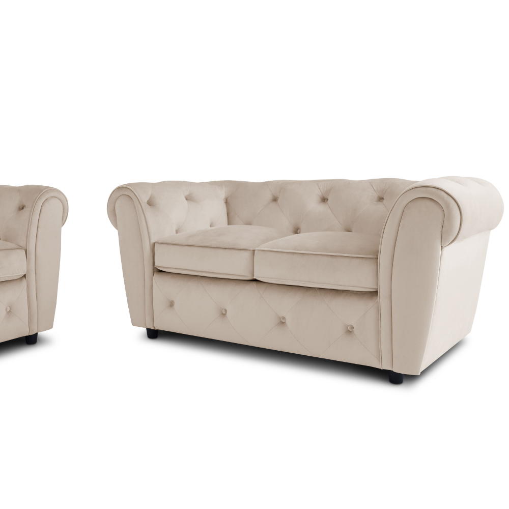 Audley 2 Sofa Seater Sofa in Colour Champagne Velvet