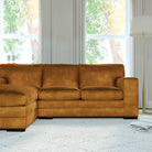 Manhattan L-Shape (Left) Corner Sofa, Mustard Aura Velvet