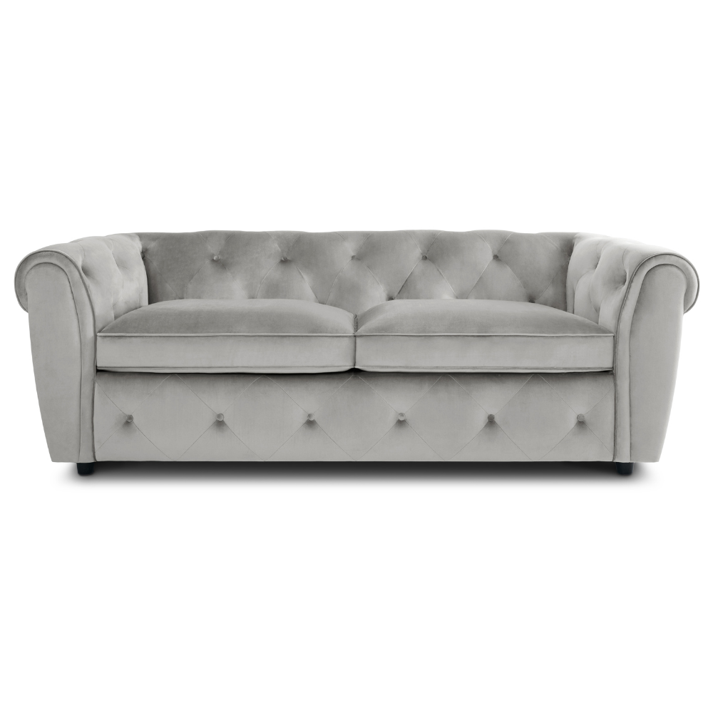 Audley 3 Sofa Seater Sofa in Colour Grey Velvet