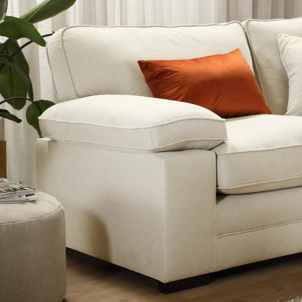 Chatham 3 Sofa Seater in Colour Cream House Plush Fabric