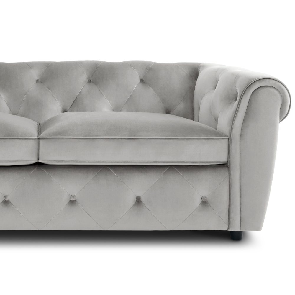 Audley 3 Sofa Seater Sofa in Colour Grey Velvet