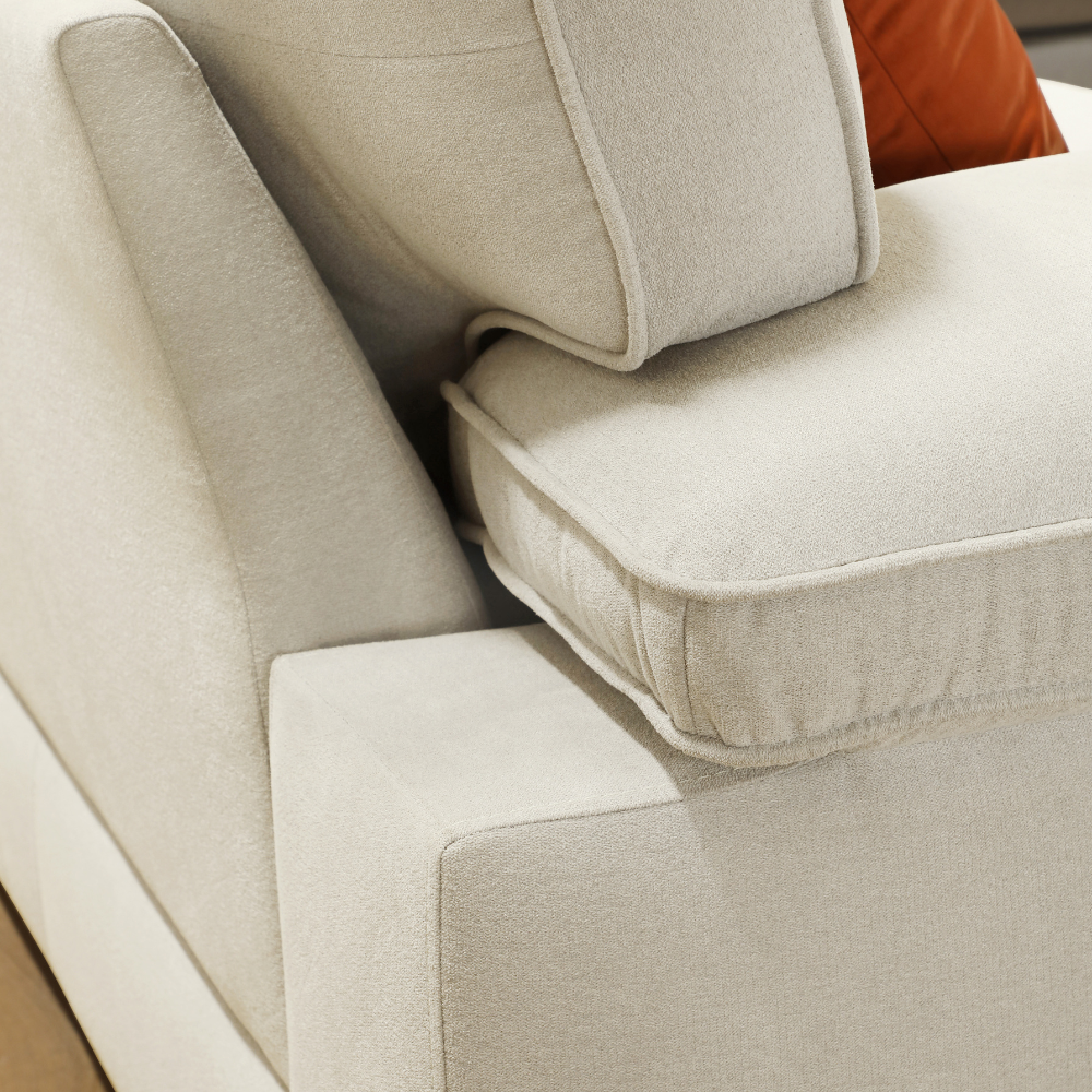 Chatham 2 Sofa Seater in Colour Cream House Plush Fabric
