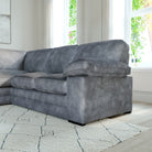 Chatham L-Shape (Left) Corner Sofa, Grey Aura Velvet
