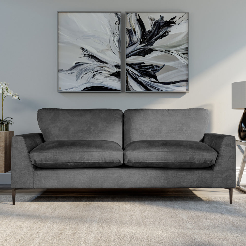 Lexi 3+2 Seater Sofa Set, Grey Aura Velvet