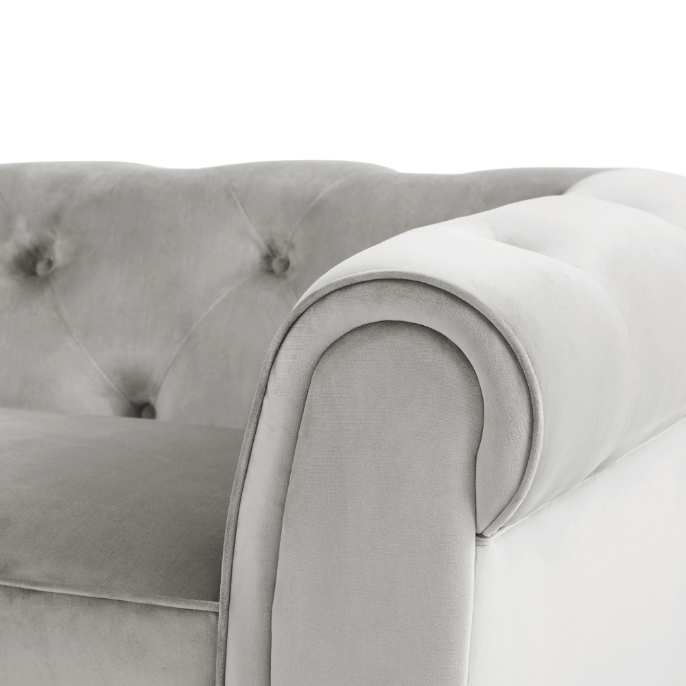 Audley 3 Sofa Seater Sofa in Colour Grey Velvet