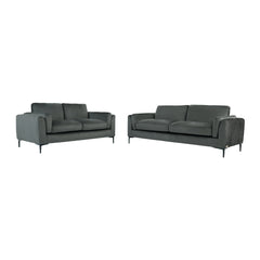 Alia Bastamam; Alta 3+2 Seater Sofa Set, Slate Grey Pleated Premium Velvet