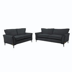 ELLE Home; Amelie 3+2 Seater Sofa, Grey Velvet