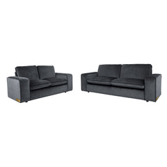 ELLE Home; Camille 3+2 Seater Sofa, Grey Velvet
