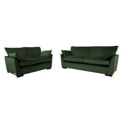 ELLE Home; Chloe 3+2 Seater Sofa, Moss Green Velvet