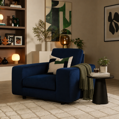 Elise Armchair, Navy Blue House Velvet