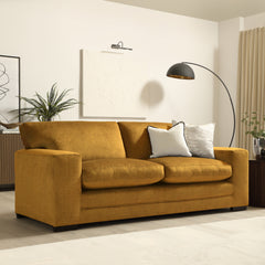 Manhattan 3 Seater Sofa, Mustard Aura Velvet