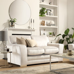 Vermont 2 Seater Sofa, Ivory Aura Velvet
