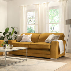 Vermont 3 Seater Sofa, Mustard Aura Velvet