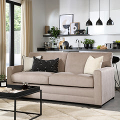 Arden 3 Seater Sofa, Beige House Plush Fabric