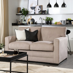 Arden 2 Seater Sofa, Beige House Plush Fabric