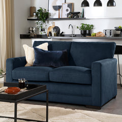 Arden 2 Seater Sofa, Navy Blue House Plush Fabric