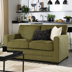 Arden 2 Seater Sofa, Olive Green House Plush Fabric